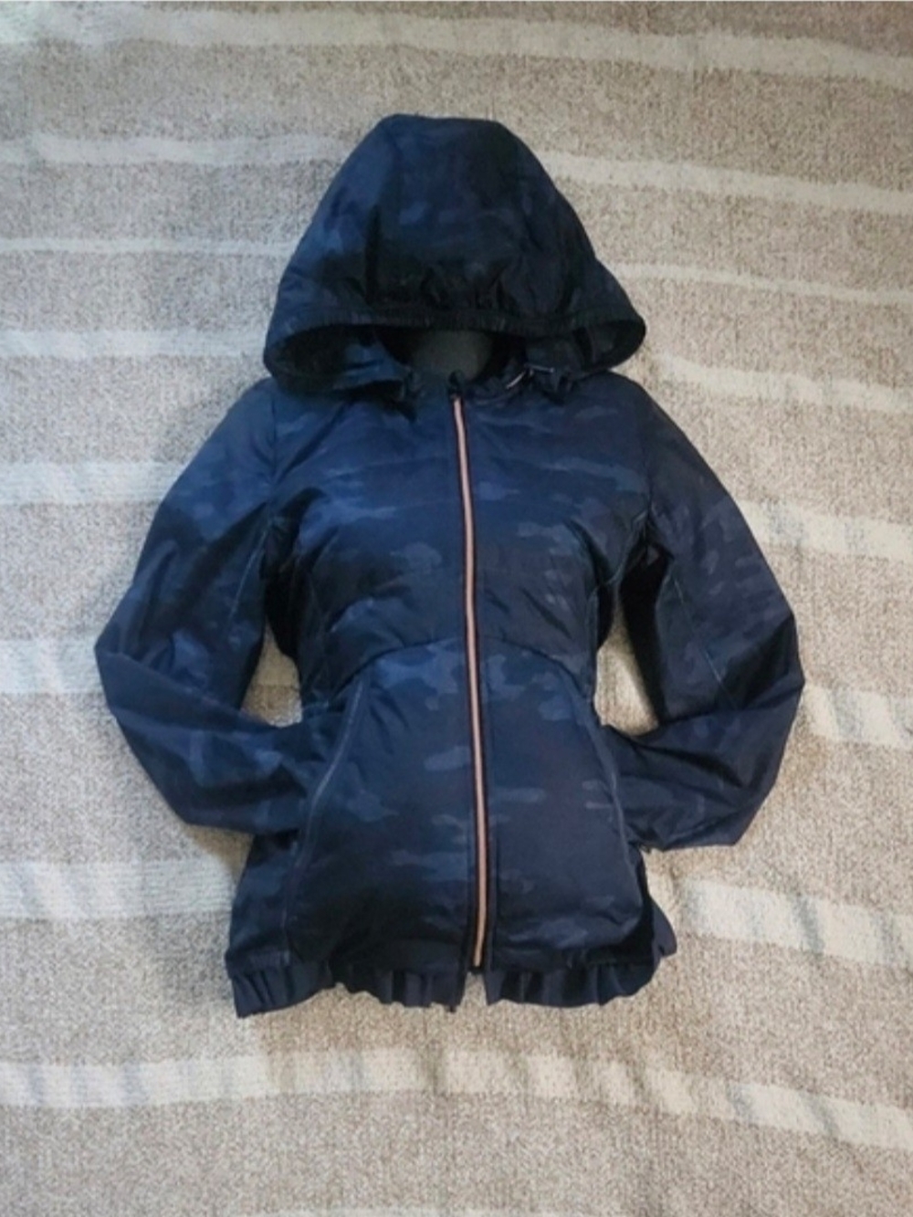 Navy Camouflage Hooded Jacket
